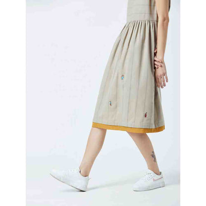 Doodlage Beige Angela Striped Dress