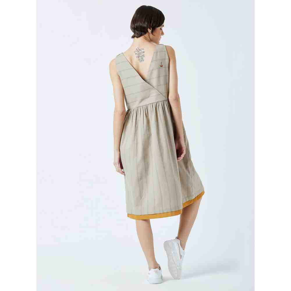 Doodlage Beige Angela Striped Dress