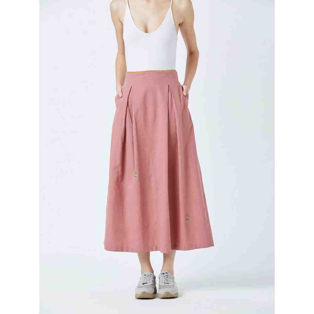 Doodlage Pink Davis Pleated Skirt