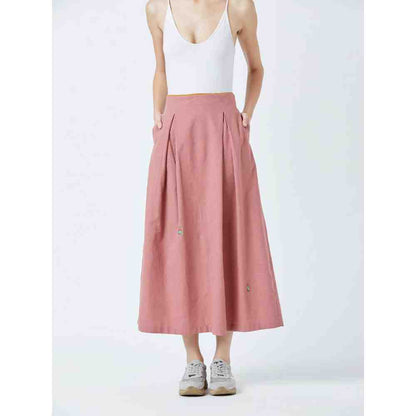 Doodlage Pink Davis Pleated Skirt