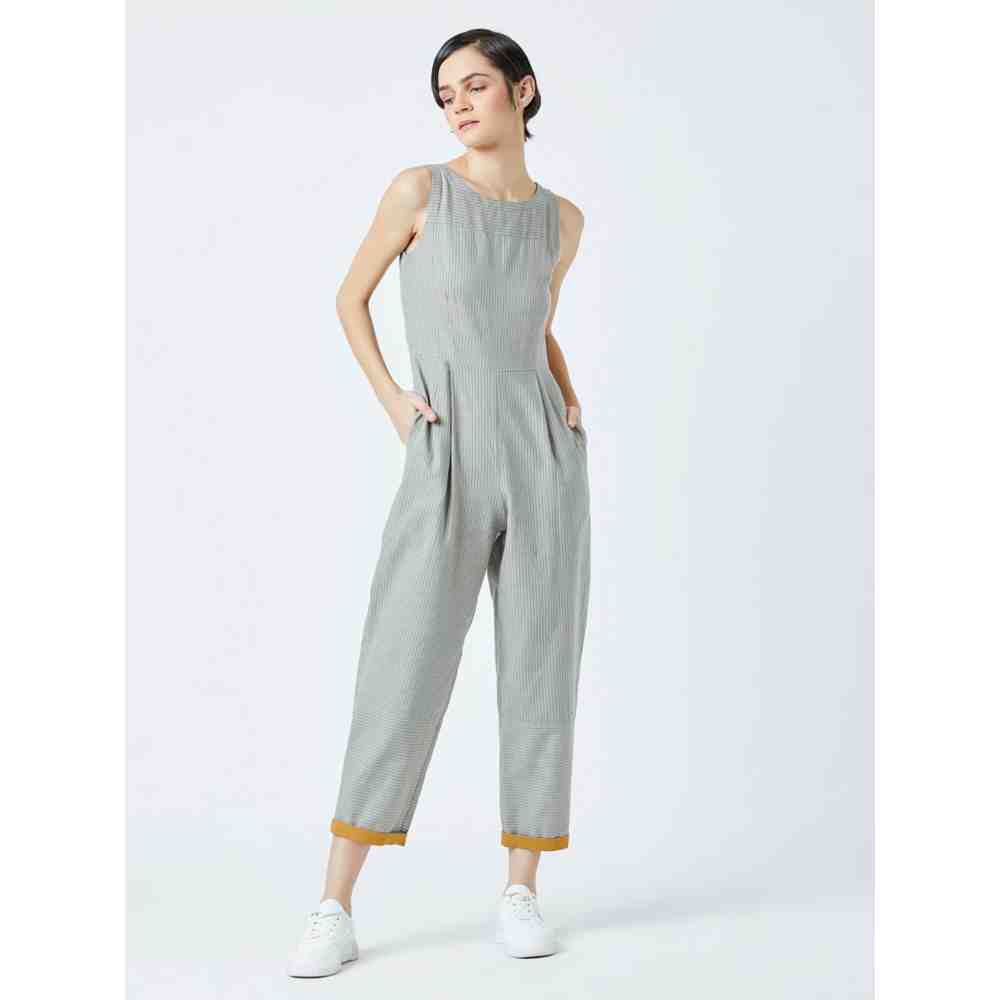 Doodlage Grey Winona Striped Jumpsuit