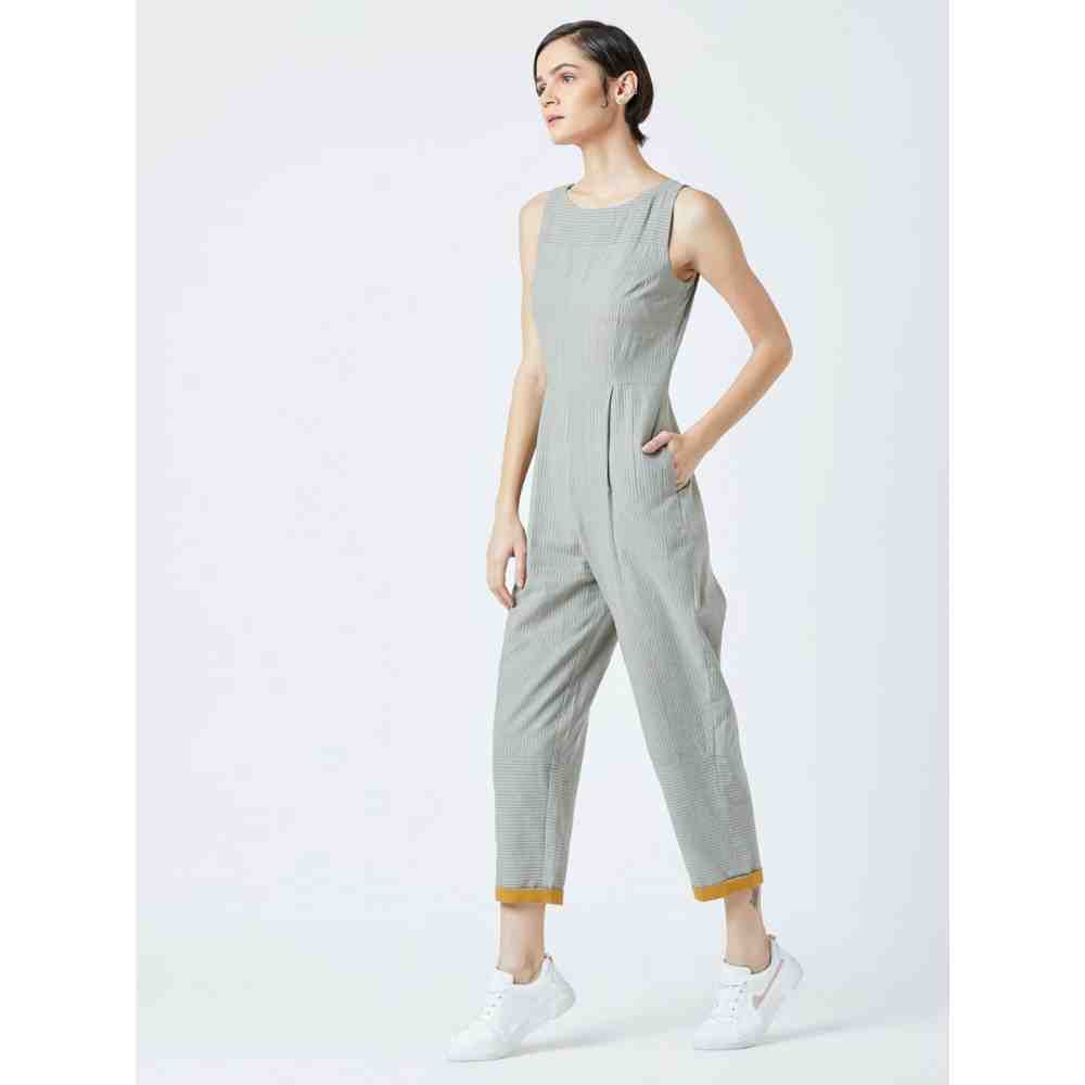 Doodlage Grey Winona Striped Jumpsuit