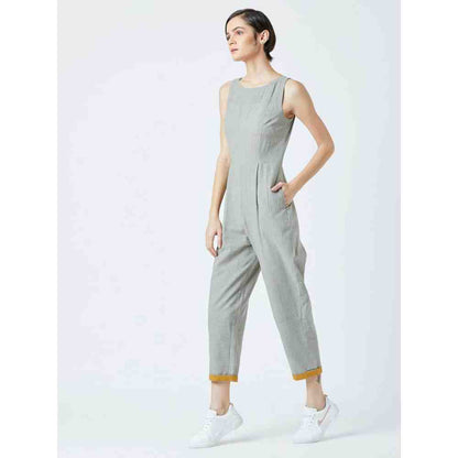 Doodlage Grey Winona Striped Jumpsuit