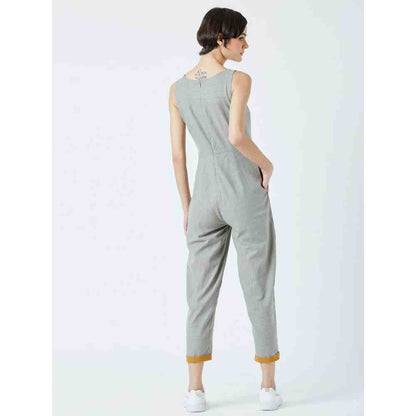 Doodlage Grey Winona Striped Jumpsuit