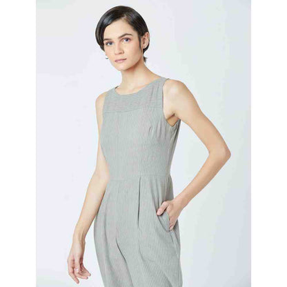 Doodlage Grey Winona Striped Jumpsuit