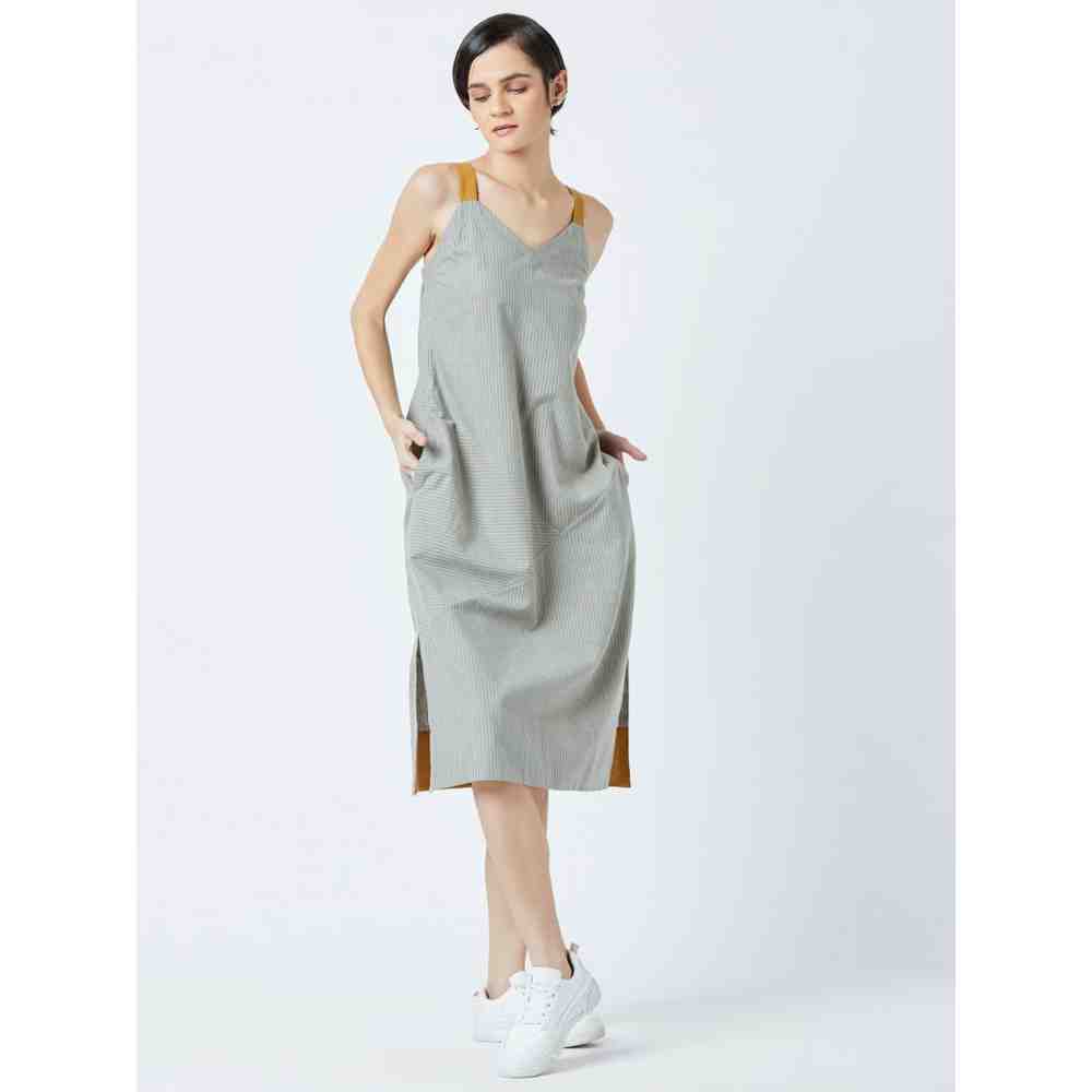 Doodlage Grey Moore Striped Dress