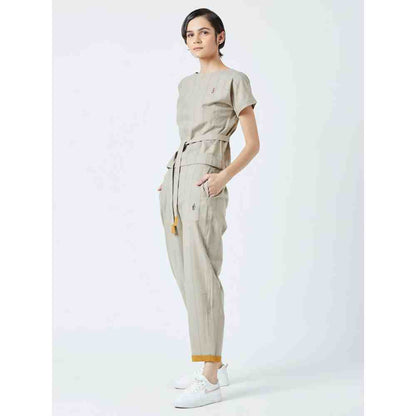 Doodlage Beige Fildes Striped Top