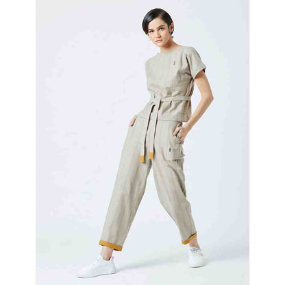 Doodlage Beige Fildes Striped Top