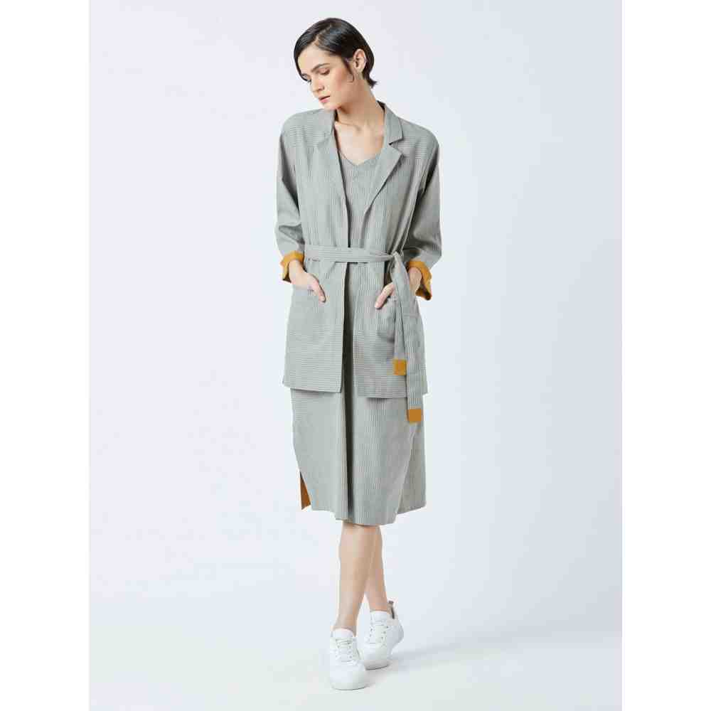 Doodlage Grey Judo Striped Jacket