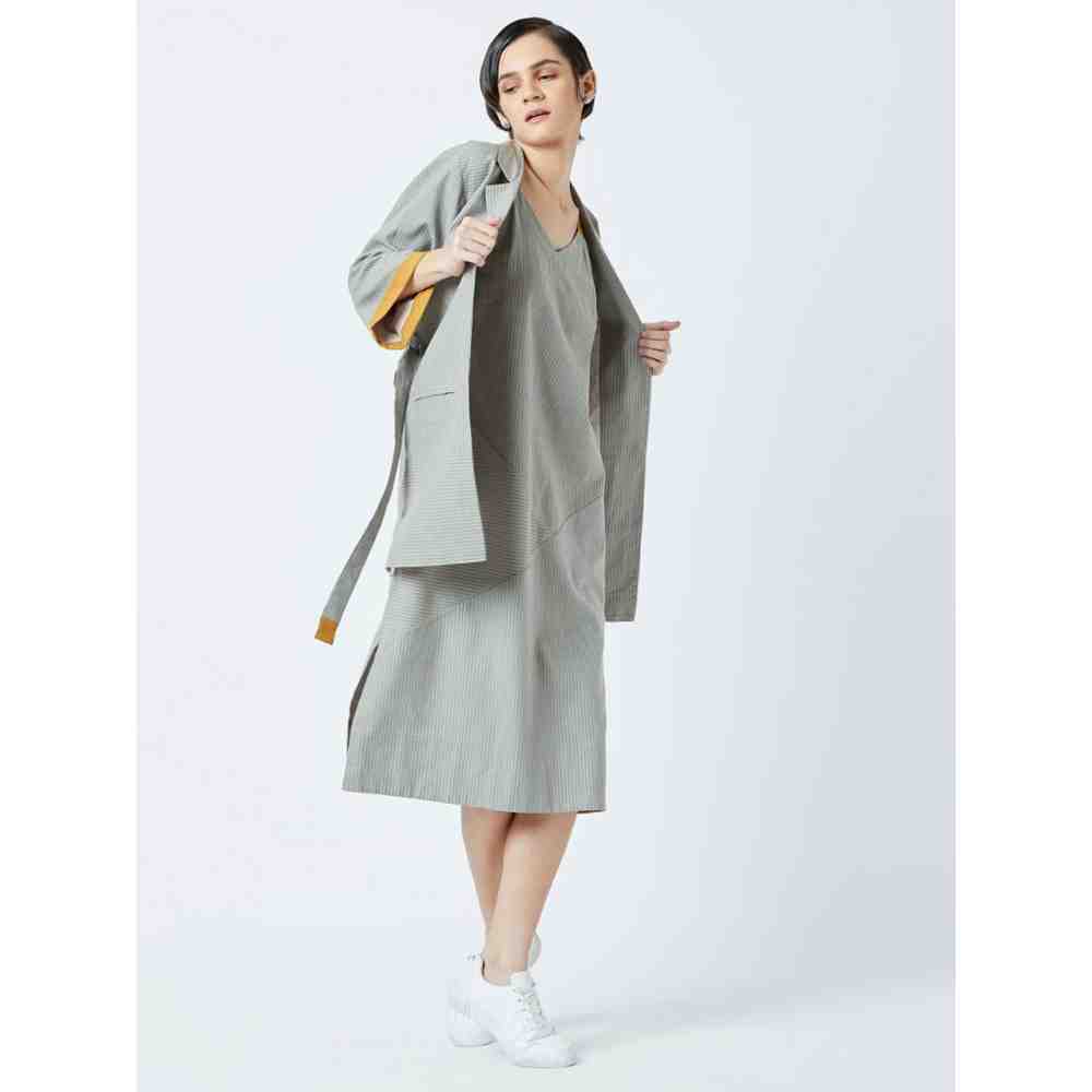 Doodlage Grey Judo Striped Jacket