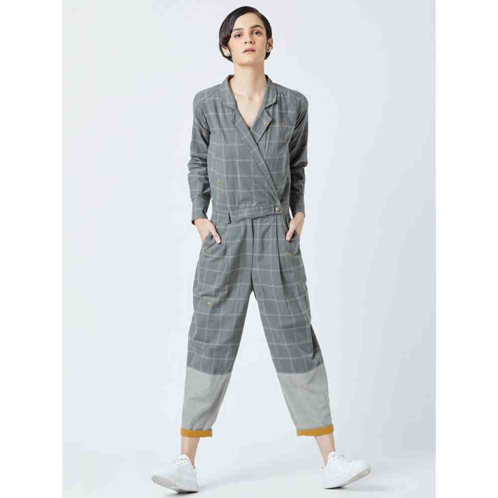 Doodlage Grey Jetson Checks Jumpsuit