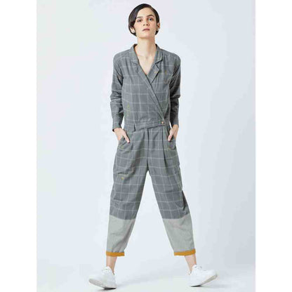 Doodlage Grey Jetson Checks Jumpsuit