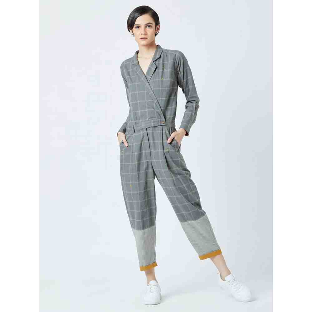 Doodlage Grey Jetson Checks Jumpsuit