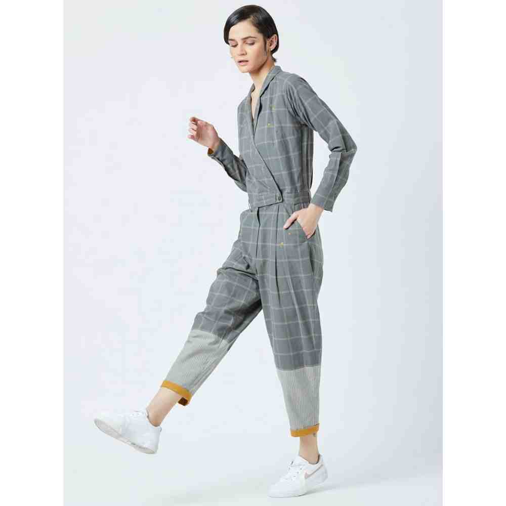 Doodlage Grey Jetson Checks Jumpsuit