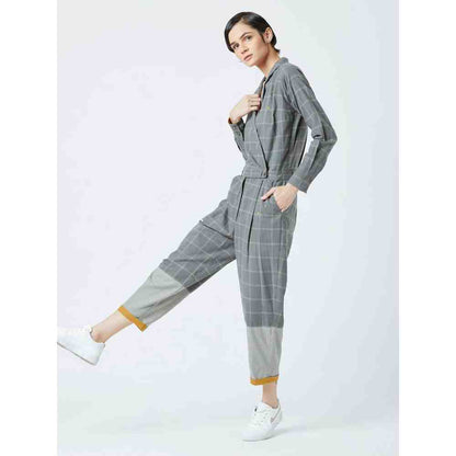 Doodlage Grey Jetson Checks Jumpsuit