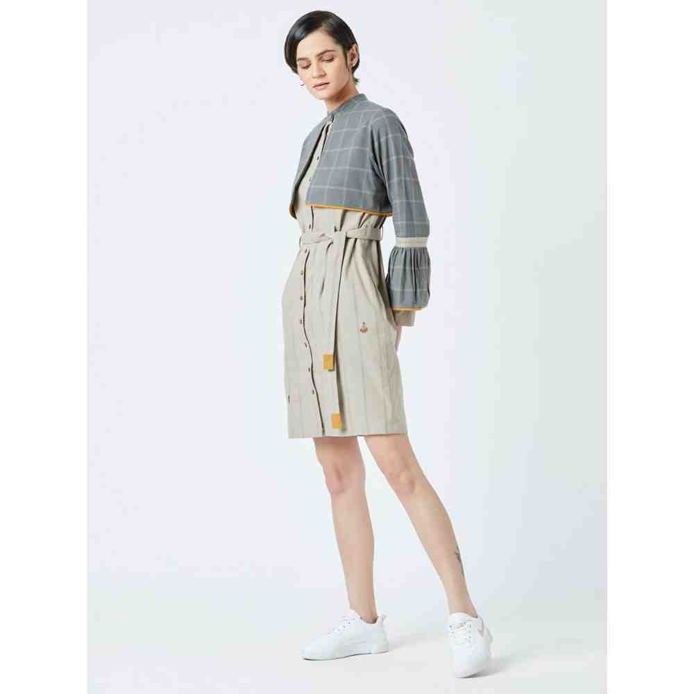 Doodlage Beige Nora Striped Dress