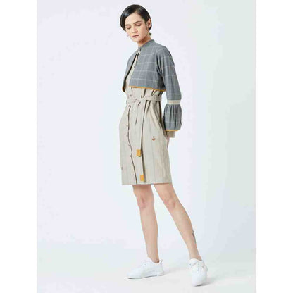 Doodlage Beige Nora Striped Dress
