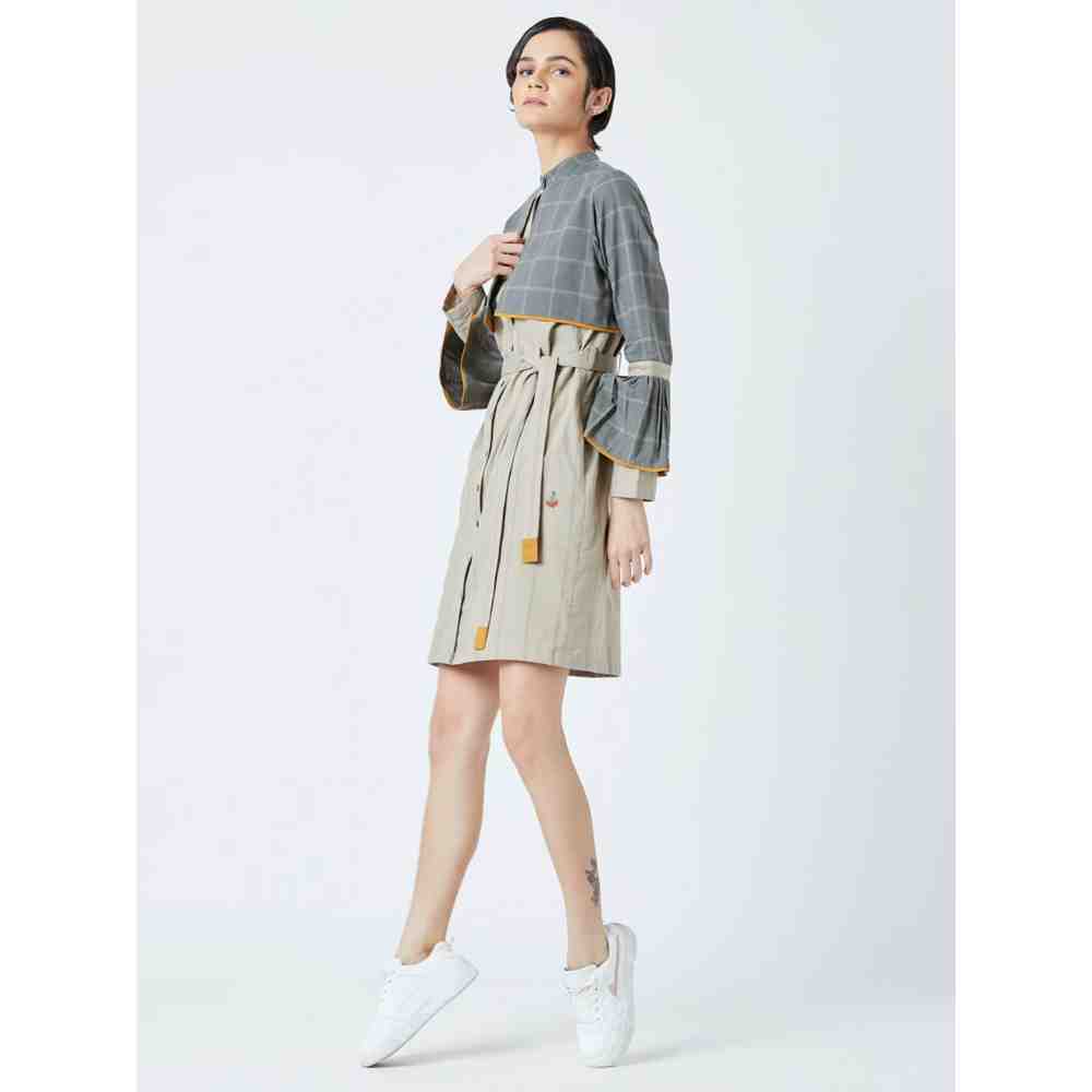 Doodlage Beige Nora Striped Dress