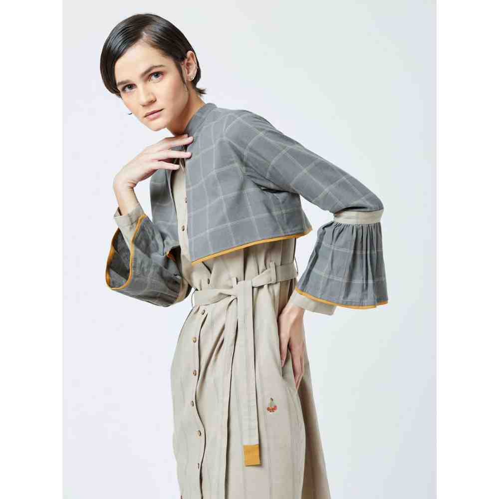 Doodlage Beige Nora Striped Dress