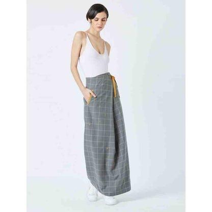 Doodlage Grey Sharon Check Skirt