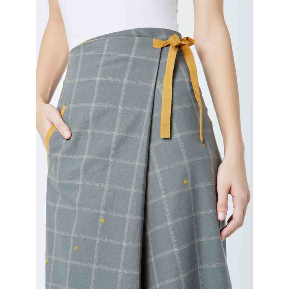 Doodlage Grey Sharon Check Skirt
