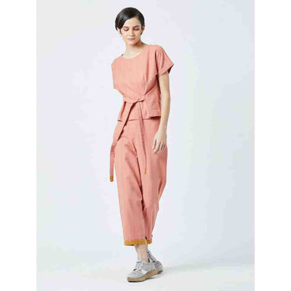 Doodlage Peach Fildes Striped Pant