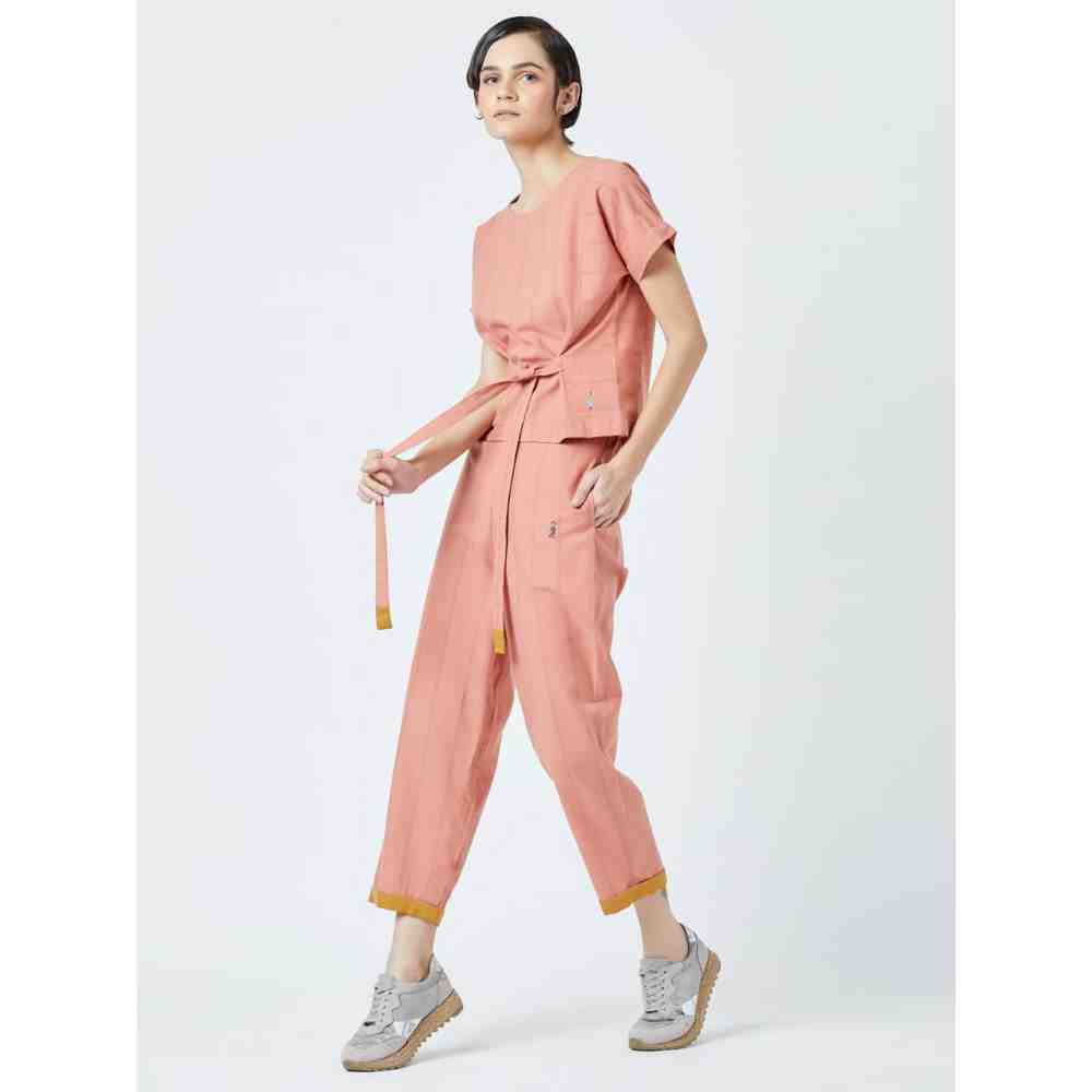 Doodlage Peach Fildes Striped Pant