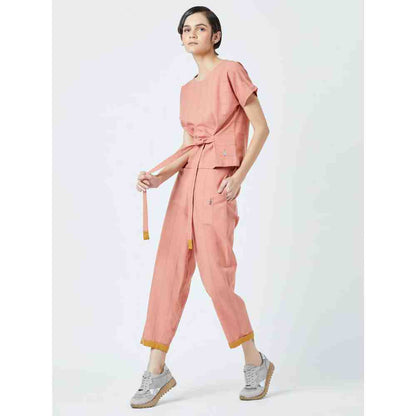 Doodlage Peach Fildes Striped Pant