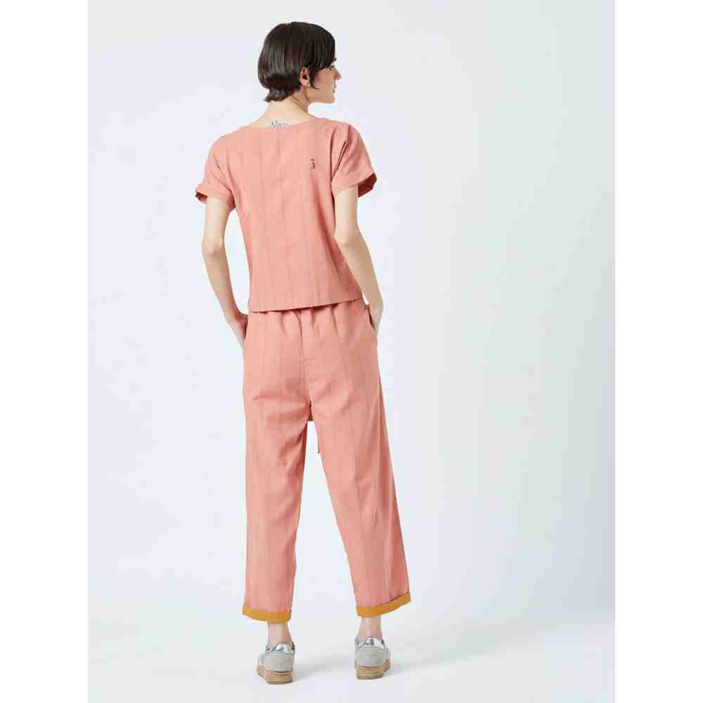 Doodlage Peach Fildes Striped Pant