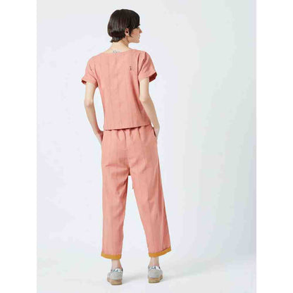 Doodlage Peach Fildes Striped Pant