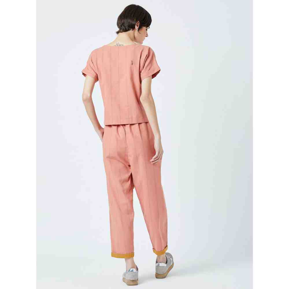 Doodlage Peach Fildes Striped Pant