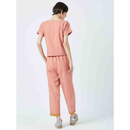 Doodlage Peach Fildes Striped Pant