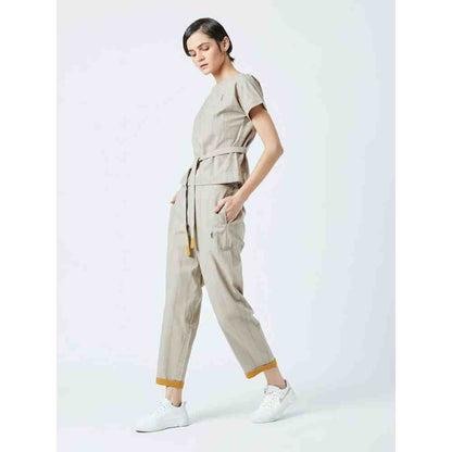 Doodlage Beige Fildes Striped Pant