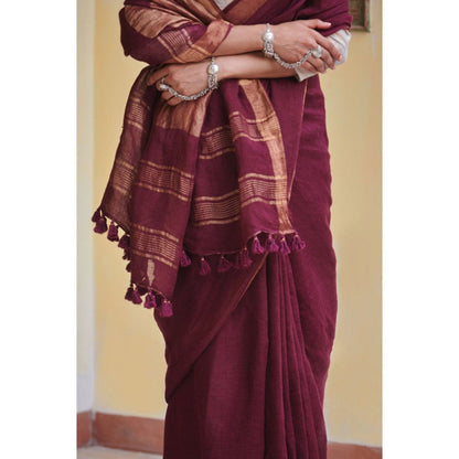 Dressfolk Puple handwoven jamdani saree