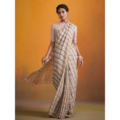 Dressfolk classic checks handwoven line saree