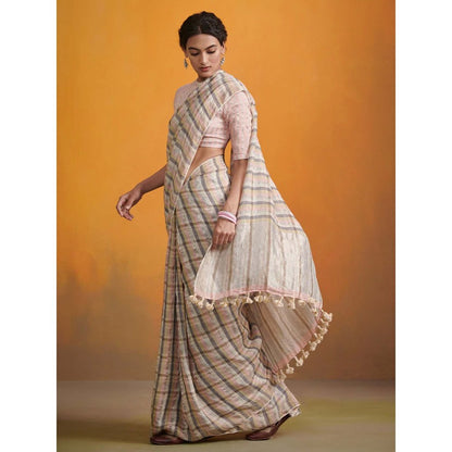 Dressfolk classic checks handwoven line saree