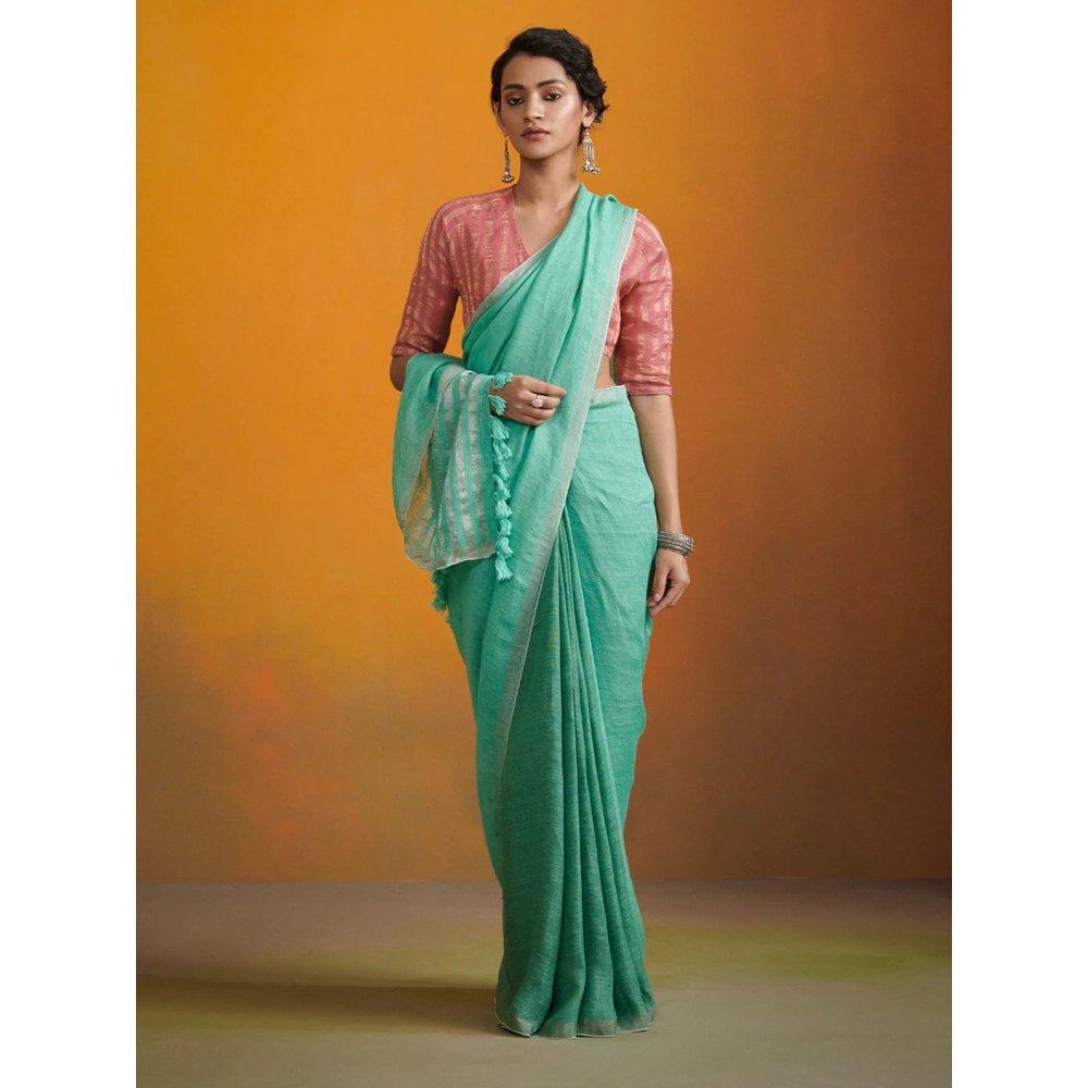 Dressfolk Alyssah Linen Saree without Blouse