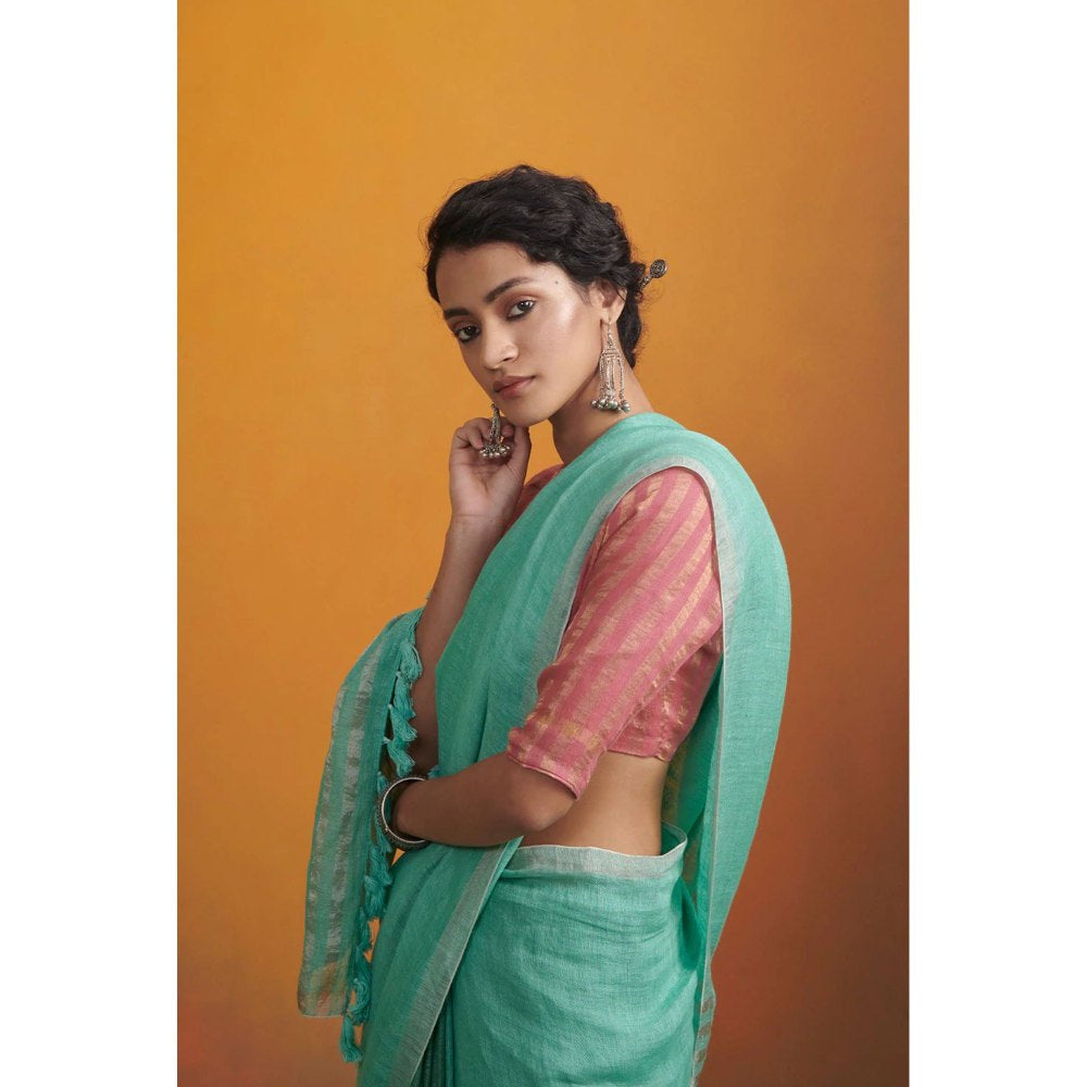 Dressfolk Alyssah Linen Saree without Blouse