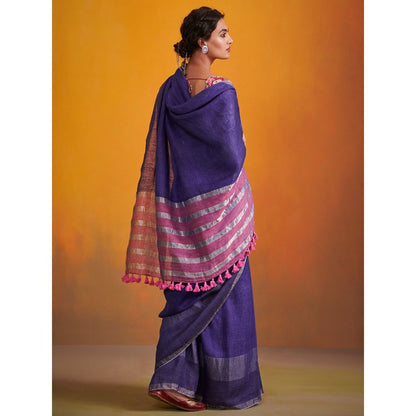Dressfolk Shiza Linen Saree without Blouse