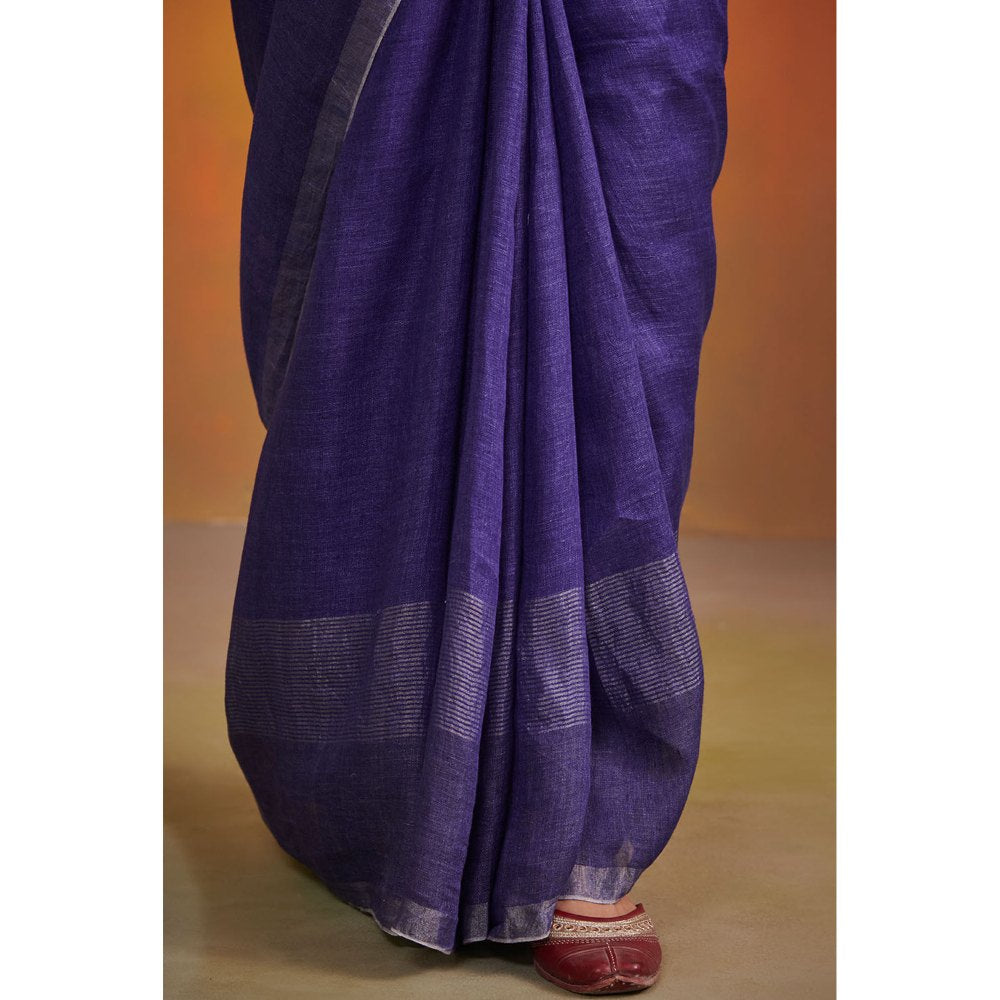 Dressfolk Shiza Linen Saree without Blouse