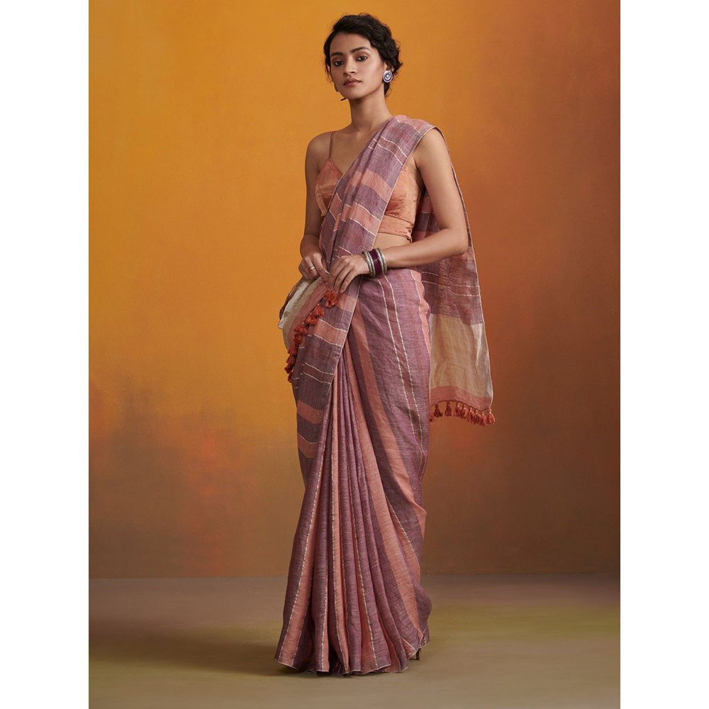 Dressfolk Kynah Linen Saree without Blouse