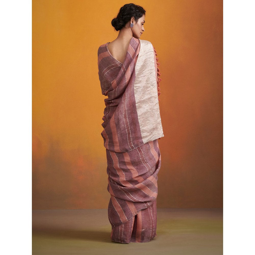 Dressfolk Kynah Linen Saree without Blouse