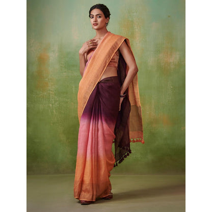 Dressfolk Aizah Linen Saree without Blouse