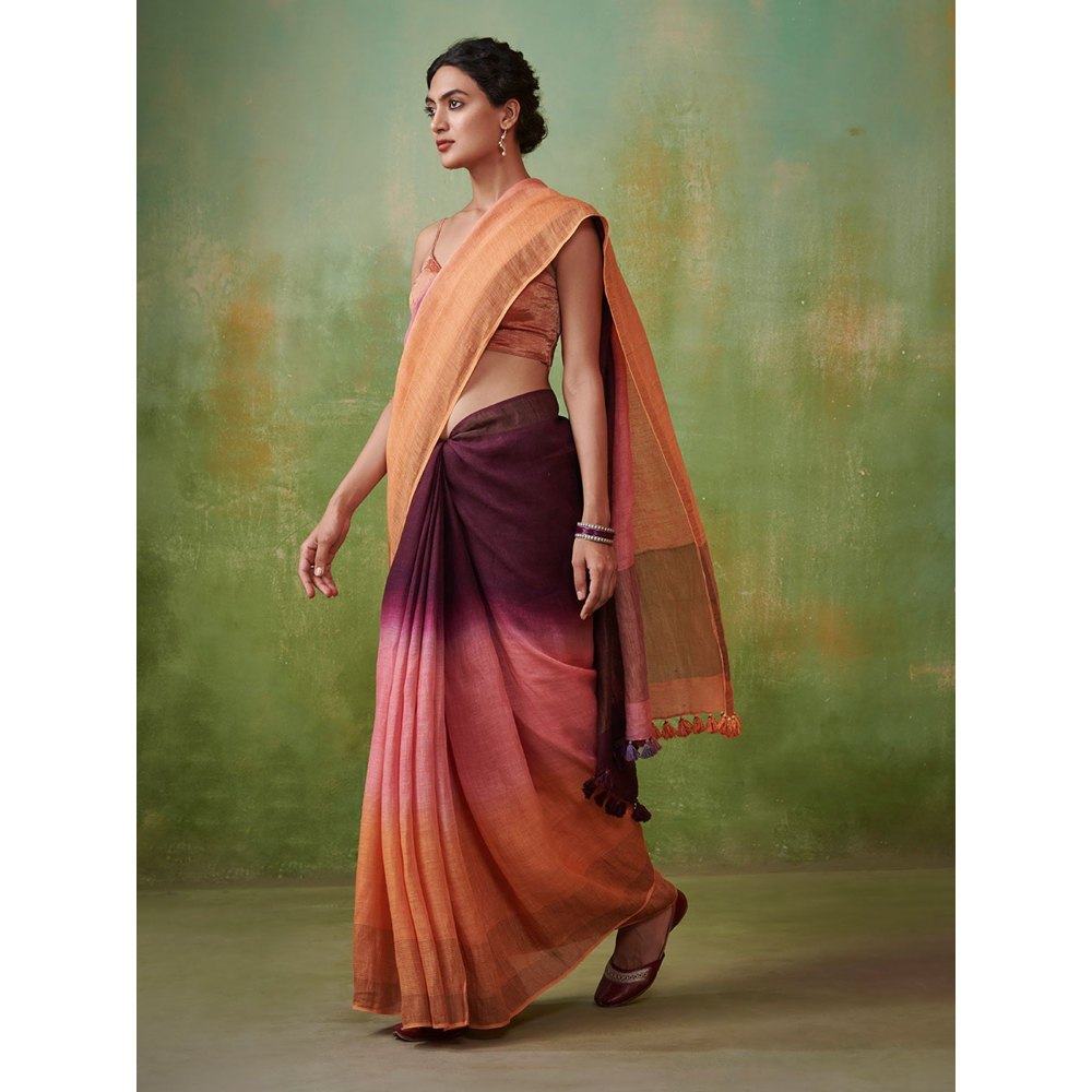 Dressfolk Aizah Linen Saree without Blouse