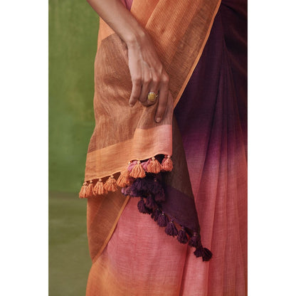 Dressfolk Aizah Linen Saree without Blouse