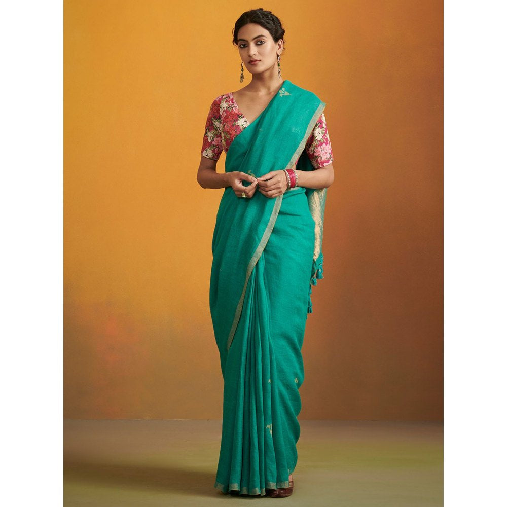 Dressfolk Nissah Linen Saree without Blouse