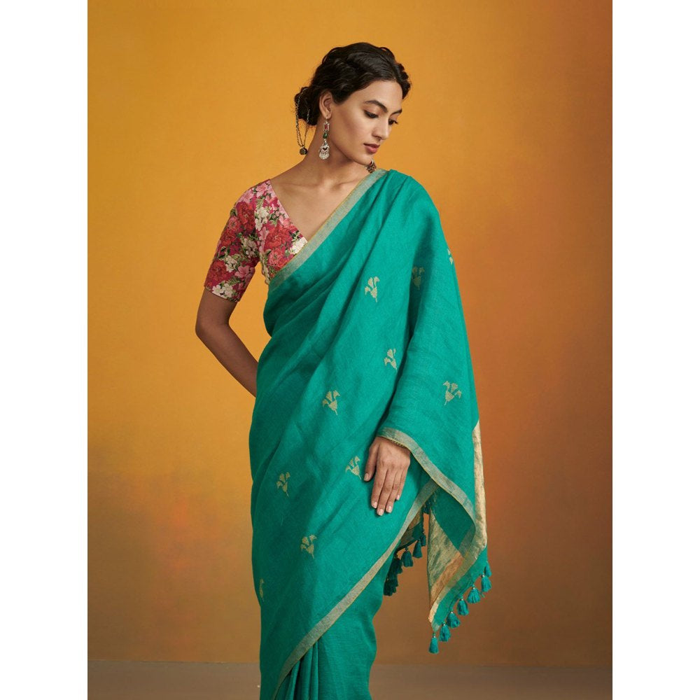 Dressfolk Nissah Linen Saree without Blouse