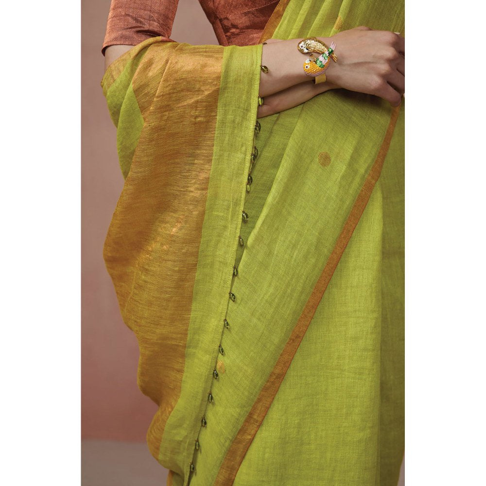 Dressfolk Firefly Forest Handloom Sarees without Blouse