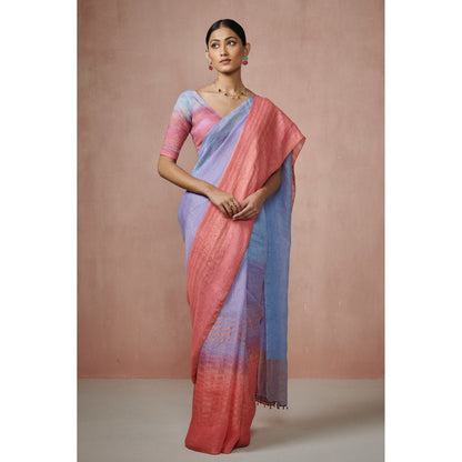 Dressfolk Violet Rush Handloom Sarees without Blouse