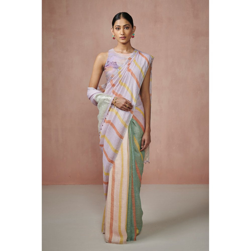Dressfolk Lilac Love Handloom Sarees without Blouse